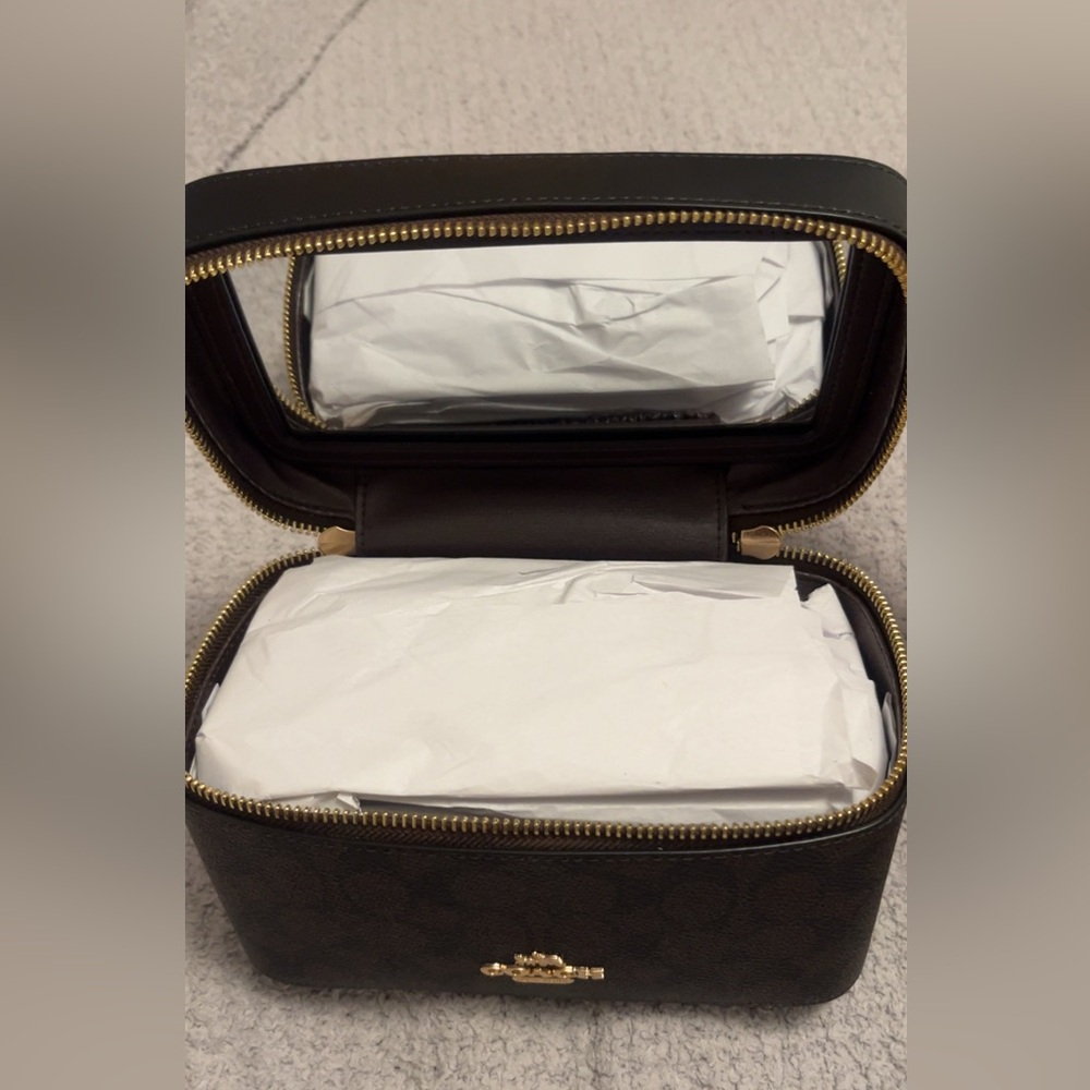 Coach Black Monogram Cosmetic Case